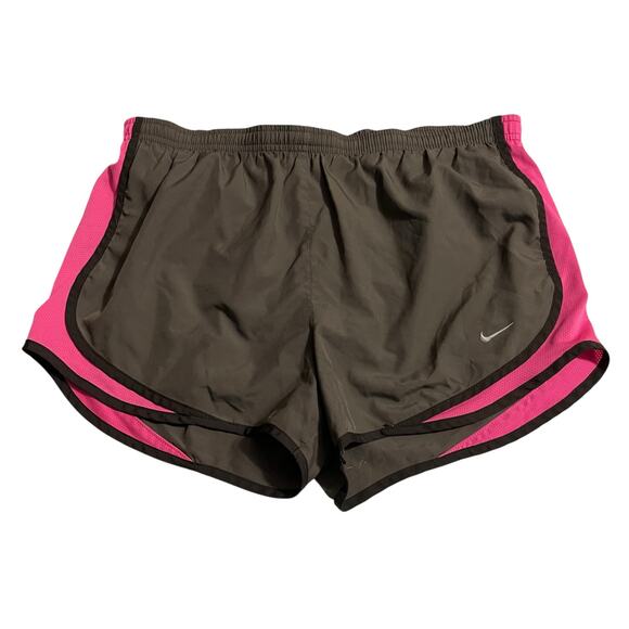 Nike Womens Athletic Shorts Medium Brown Tempo Dri Fit Lined Running Workout - Picture 1 of 12